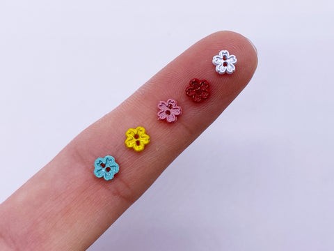 B079 Color Coated 5mm Flower Buttons Micro Mini Buttons Tiny Buttons D – i  Sew For Doll