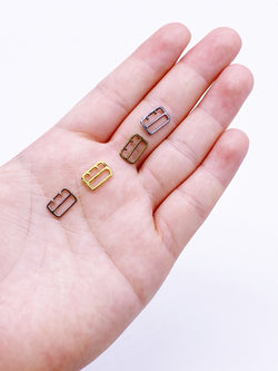 B144 Long Square 7.5mm ×11mm Mini Buckles Sewing Craft Doll Clothes Making For 12" Fashion Dolls Like FR PP Blythe BJD