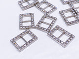 B150 Silver Based Belt Buckle With Crystal Mini Buckles Sewing Craft Doll Clothes Making Sewing Supply