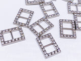 B150 Silver Based Belt Buckle With Crystal Mini Buckles Sewing Craft Doll Clothes Making Sewing Supply