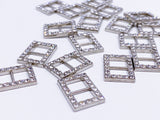 B150 Silver Based Belt Buckle With Crystal Mini Buckles Sewing Craft Doll Clothes Making Sewing Supply