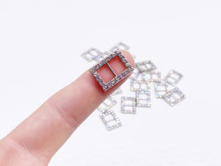 B150 Silver Based Belt Buckle With Crystal Mini Buckles Sewing Craft Doll Clothes Making Sewing Supply