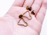 B159 Bronze/Gold/Silver/Dark Gun Color 13.5×15mm Mini Overall Buckles For 18" Dolls Like American Girl Doll Sewing Craft