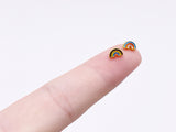 B160 Cute Little Rainbow Gold Color Base Shank Buttons Micro Mini Buttons Tiny Buttons Doll Buttons Doll Sewing Craft Supplies