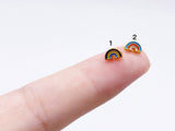 B160 Cute Little Rainbow Gold Color Base Shank Buttons Micro Mini Buttons Tiny Buttons Doll Buttons Doll Sewing Craft Supplies