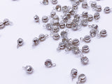 B166 3.5mm Micro Mini Glass With Silver Color Base Charm For Doll Jewelry Clothes Doll Sewing Craft