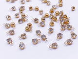 B166 3.5mm Micro Mini Glass With Silver Color Base Charm For Doll Jewelry Clothes Doll Sewing Craft