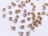 B166 3.5mm Micro Mini Glass With Silver Color Base Charm For Doll Jewelry Clothes Doll Sewing Craft