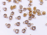 B166 3.5mm Micro Mini Glass With Silver Color Base Charm For Doll Jewelry Clothes Doll Sewing Craft