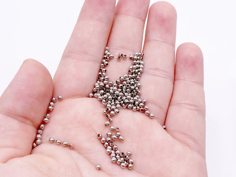 B172 Mini Metal Beads 2mm 3mm Super Tiny Metal Round Beads Tiny Beads – i  Sew For Doll