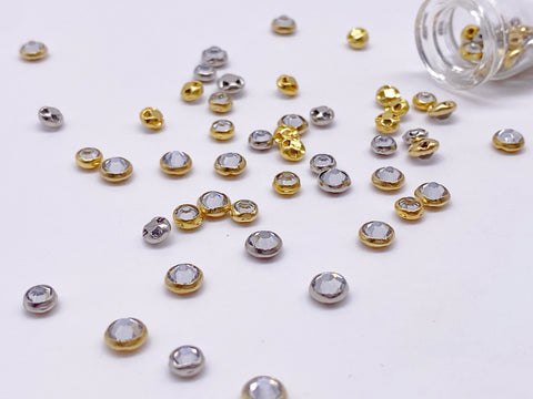 B176 Sew On Rhinestones 4mm 5mm Micro Mini Glass Faux Diamond Buttons – i  Sew For Doll