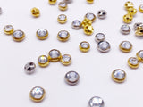 B176 Sew On Rhinestones 4mm 5mm Micro Mini Glass Faux Diamond Buttons Doll Clothes Doll Sewing Craft