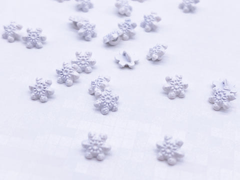 Snowflake buttons, 10 pcs, Craft supplies, Doll making