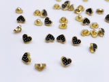 B186 Color Coat Heart 5mm Metal Shank Buttons Micro Mini Buttons Tiny Buttons Doll Buttons Doll Sewing Craft Supplies