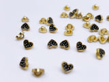 B186 Color Coat Heart 5mm Metal Shank Buttons Micro Mini Buttons Tiny Buttons Doll Buttons Doll Sewing Craft Supplies
