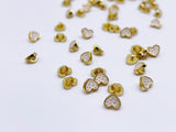 B186 Color Coat Heart 5mm Metal Shank Buttons Micro Mini Buttons Tiny Buttons Doll Buttons Doll Sewing Craft Supplies