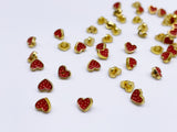 B186 Color Coat Heart 5mm Metal Shank Buttons Micro Mini Buttons Tiny Buttons Doll Buttons Doll Sewing Craft Supplies