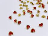 B186 Color Coat Heart 5mm Metal Shank Buttons Micro Mini Buttons Tiny Buttons Doll Buttons Doll Sewing Craft Supplies