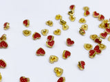 B186 Color Coat Heart 5mm Metal Shank Buttons Micro Mini Buttons Tiny Buttons Doll Buttons Doll Sewing Craft Supplies