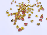 B186 Color Coat Heart 5mm Metal Shank Buttons Micro Mini Buttons Tiny Buttons Doll Buttons Doll Sewing Craft Supplies