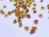 B186 Color Coat Heart 5mm Metal Shank Buttons Micro Mini Buttons Tiny Buttons Doll Buttons Doll Sewing Craft Supplies