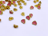 B186 Color Coat Heart 5mm Metal Shank Buttons Micro Mini Buttons Tiny Buttons Doll Buttons Doll Sewing Craft Supplies