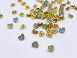 B186 Color Coat Heart 5mm Metal Shank Buttons Micro Mini Buttons Tiny Buttons Doll Buttons Doll Sewing Craft Supplies