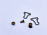 B187 Metal Color 9mm Mini Overall Hook Buckles Sewing Craft Doll Clothes Making Sewing Supply