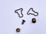 B187 Metal Color 9mm Mini Overall Hook Buckles Sewing Craft Doll Clothes Making Sewing Supply