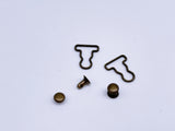 B187 Metal Color 9mm Mini Overall Hook Buckles Sewing Craft Doll Clothes Making Sewing Supply