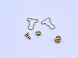 B187 Metal Color 9mm Mini Overall Hook Buckles Sewing Craft Doll Clothes Making Sewing Supply