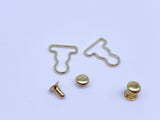 B187 Metal Color 9mm Mini Overall Hook Buckles Sewing Craft Doll Clothes Making Sewing Supply