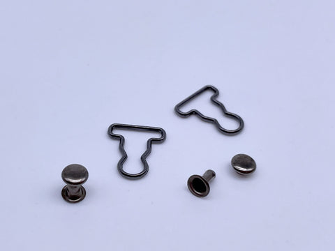 10 PCS 8mm inner Diameter Tiny Overall Buckles and Studs, in 4 Colors, for  Doll Sewing Projects, Mini Craft Supply 