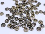 B190 Metal 6mm 4 Hole Buttons Micro Mini Buttons Tiny Buttons Doll Clothes Sewing Craft Supply For 12" Fashion Dolls Like FR PP Blythe BJD