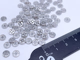 B190 Metal 6mm 4 Hole Buttons Micro Mini Buttons Tiny Buttons Doll Clothes Sewing Craft Supply For 12" Fashion Dolls Like FR PP Blythe BJD
