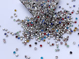 B200 Multi Color 4mm Silver Base Sew On Rhinestones Micro Mini Glass Rhinestones Doll Clothes Doll Sewing Craft