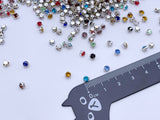 B200 Multi Color 4mm Silver Base Sew On Rhinestones Micro Mini Glass Rhinestones Doll Clothes Doll Sewing Craft