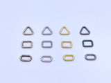 B203 Tiny 4mm Triangle Rectangle Oval Shape Ring Mini Buckles Sewing Craft Doll Clothes Making Sewing Supply