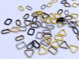 B203 Tiny 4mm Triangle Rectangle Oval Shape Ring Mini Buckles Sewing Craft Doll Clothes Making Sewing Supply