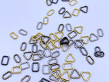 B203 Tiny 4mm Triangle Rectangle Oval Shape Ring Mini Buckles Sewing Craft Doll Clothes Making Sewing Supply