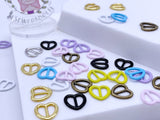 B212 Colorful Vertical Style 9mm Heart Tiny Mini Buckles Doll Sewing Doll Craft Supply Doll Clothes Making