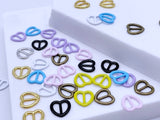 B212 Colorful Vertical Style 9mm Heart Tiny Mini Buckles Doll Sewing Doll Craft Supply Doll Clothes Making