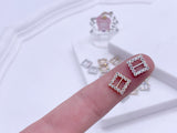 B227 Silver/Gold/Bronze Based Square 9mm Buckle With Crystal Mini Buckles Sewing Craft Doll Clothes Making Sewing Supply