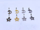 B237 Metal Moon Star 9mm Charm Doll Sewing Craft Supplies For Blythe BJD 12“ Fashion Doll