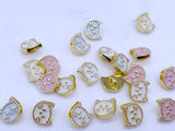 B240 Cute 7mm Cat Head Shank Buttons Micro Mini Buttons Tiny Buttons Doll Buttons Doll Sewing Craft Supplies