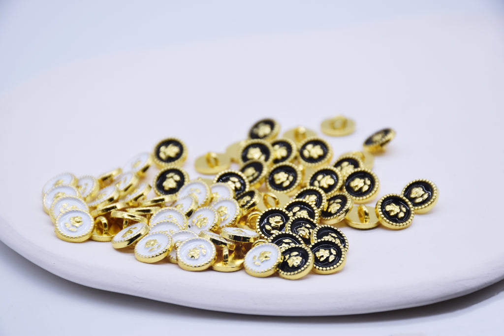 B251 Rose Flower 8mm Metal Shank Buttons Micro Mini Buttons Tiny Butto ...