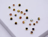 B254B Gold Color Base 3mm/4mm Sew On Glass Crystal Rhinestones Micro Mini Doll Clothes Doll Sewing Craft Supply