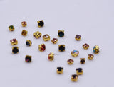 B254B Gold Color Base 3mm/4mm Sew On Glass Crystal Rhinestones Micro Mini Doll Clothes Doll Sewing Craft Supply