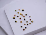 B254B Gold Color Base 3mm/4mm Sew On Glass Crystal Rhinestones Micro Mini Doll Clothes Doll Sewing Craft Supply