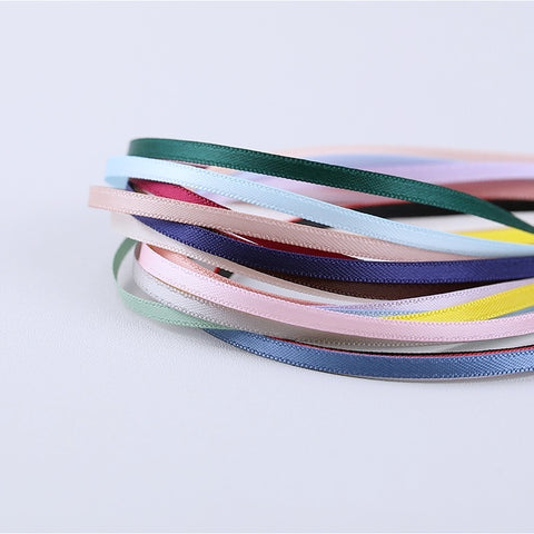 R014 Multi Colors 3mm Skinny Ribbon Sewing Craft Doll Clothes Making Sewing Supply